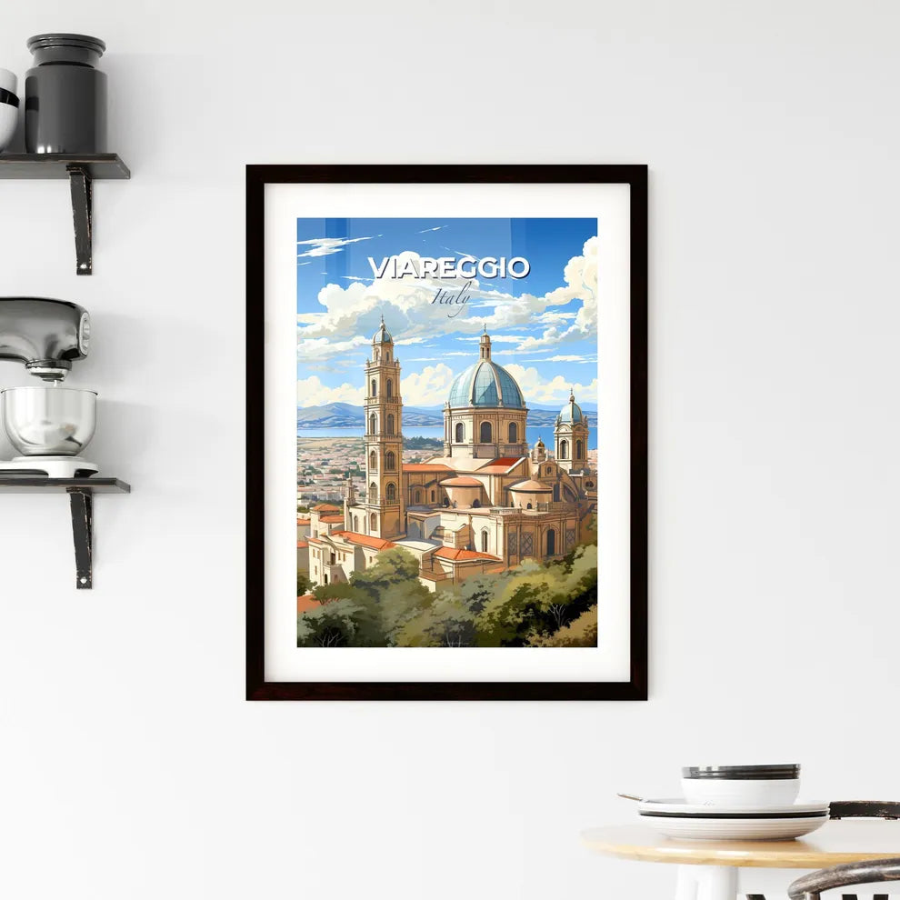 Viareggio, Italy, A Poster of a large building with towers and a city in the background Default Title