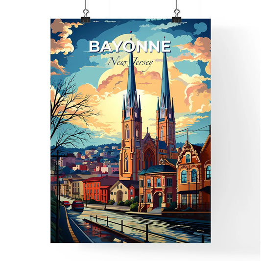 Bayonne, New Jersey, A Poster of a church with towers and buildings in the background Default Title