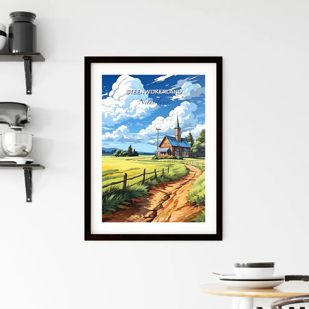 Steenwijkerland, Netherlands, A Poster of a painting of a house in a field Default Title