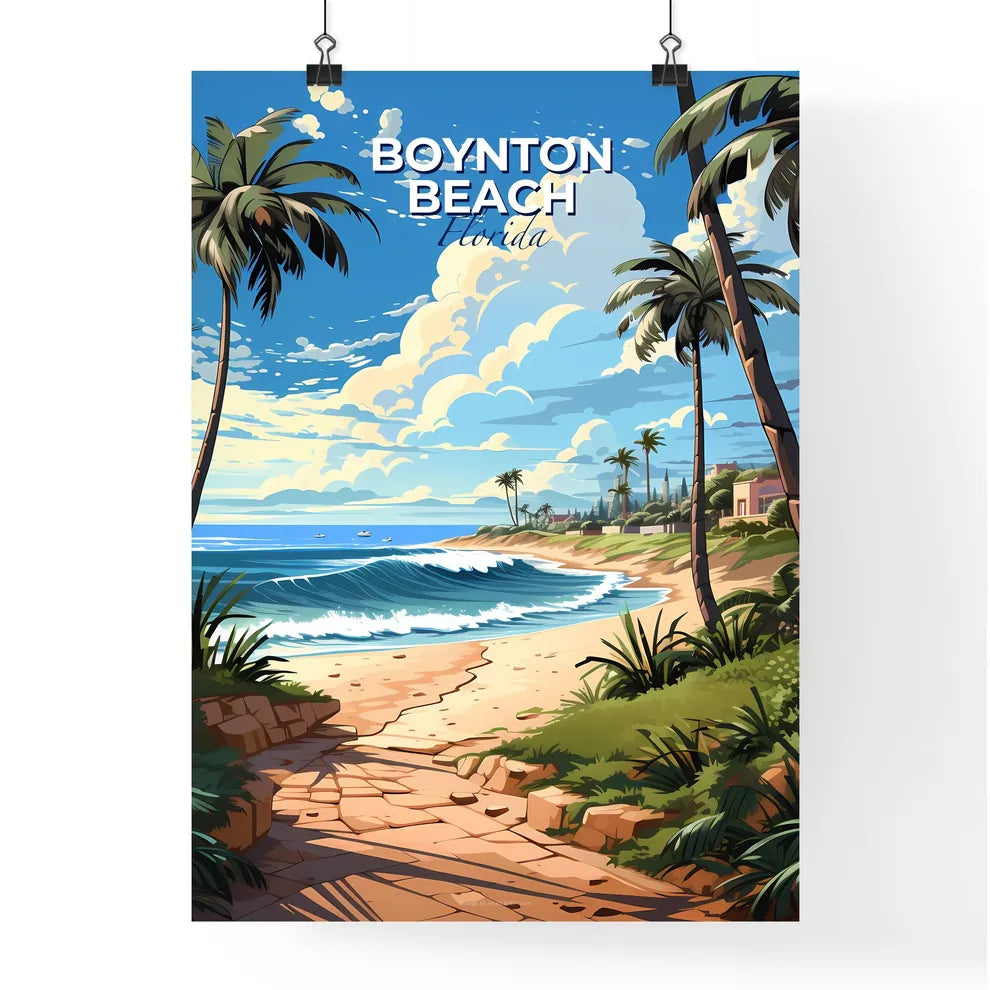 Boynton Beach, Florida, A Poster of a beach with palm trees and a house Default Title