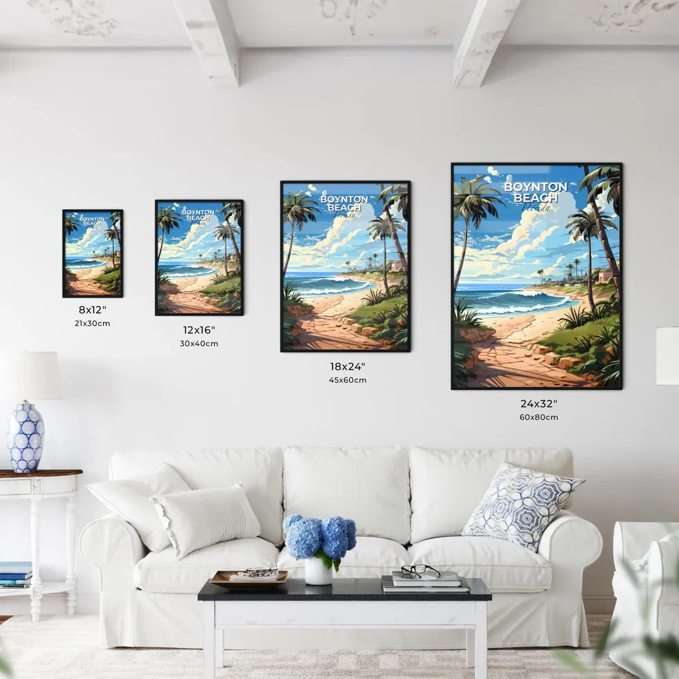 Boynton Beach, Florida, A Poster of a beach with palm trees and a house Default Title