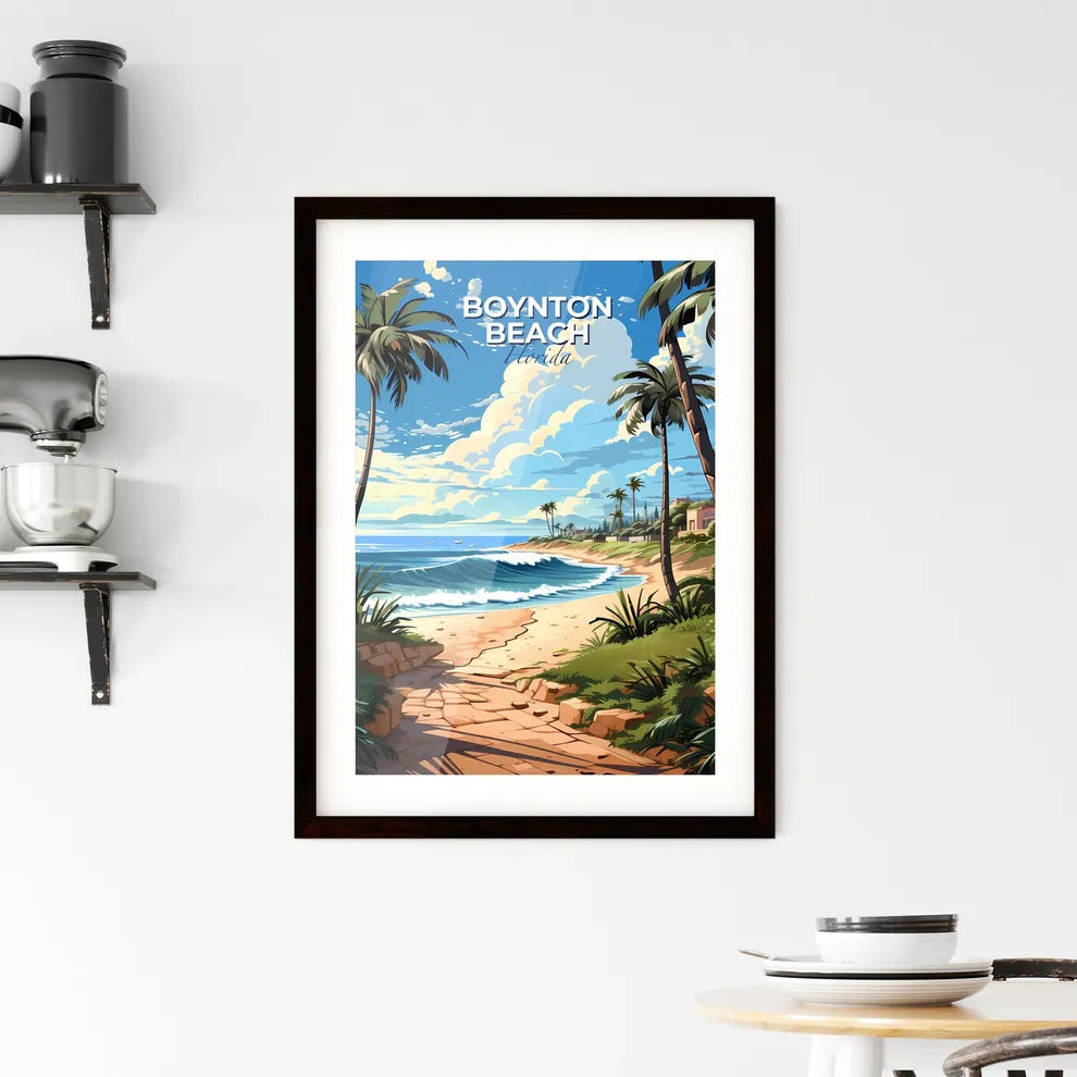 Boynton Beach, Florida, A Poster of a beach with palm trees and a house Default Title