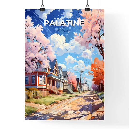 Palatine, Illinois, A Poster of a street with houses and trees Default Title