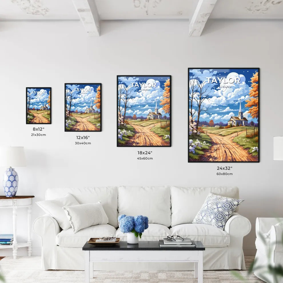 Taylor, Michigan, A Poster of a church on a dirt road Default Title