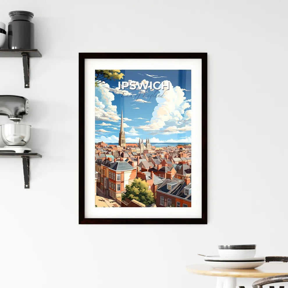 Ipswich, East of England, A Poster of a city with a tall spire and a body of water Default Title