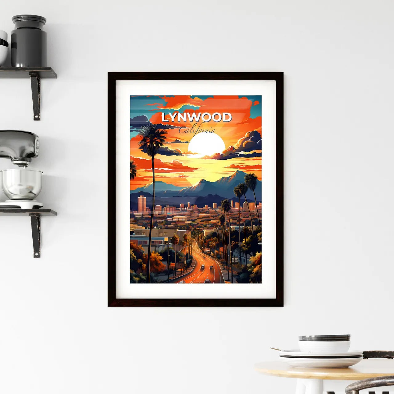 Lynwood, California, A Poster of a sunset over a city Default Title