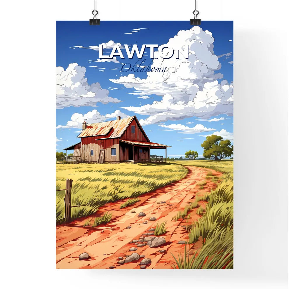 Lawton, Oklahoma, A Poster of a dirt road leading to a house with Kaunas Castle in the background Default Title