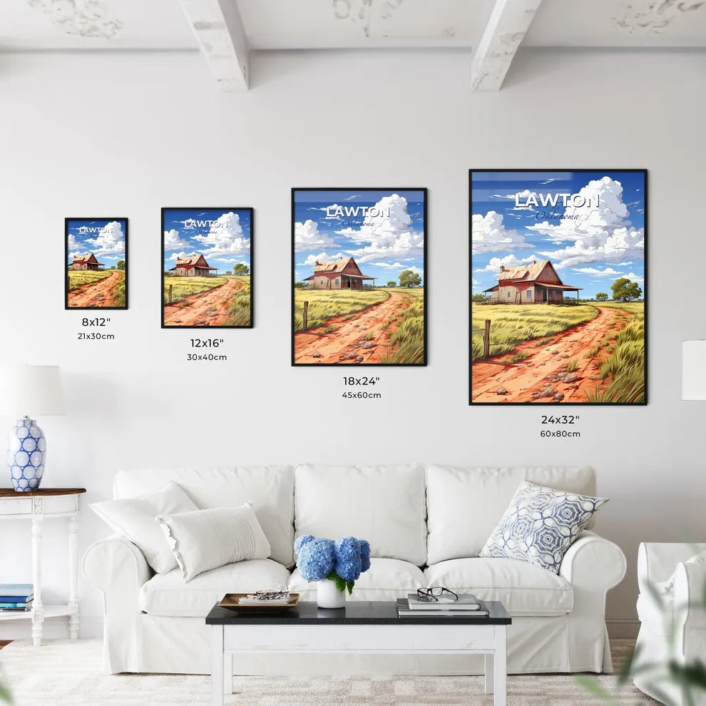 Lawton, Oklahoma, A Poster of a dirt road leading to a house with Kaunas Castle in the background Default Title