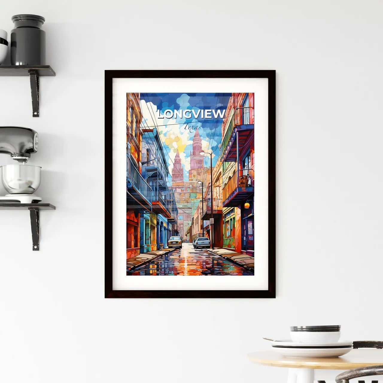 Longview, Texas, A Poster of a street with cars and buildings Default Title