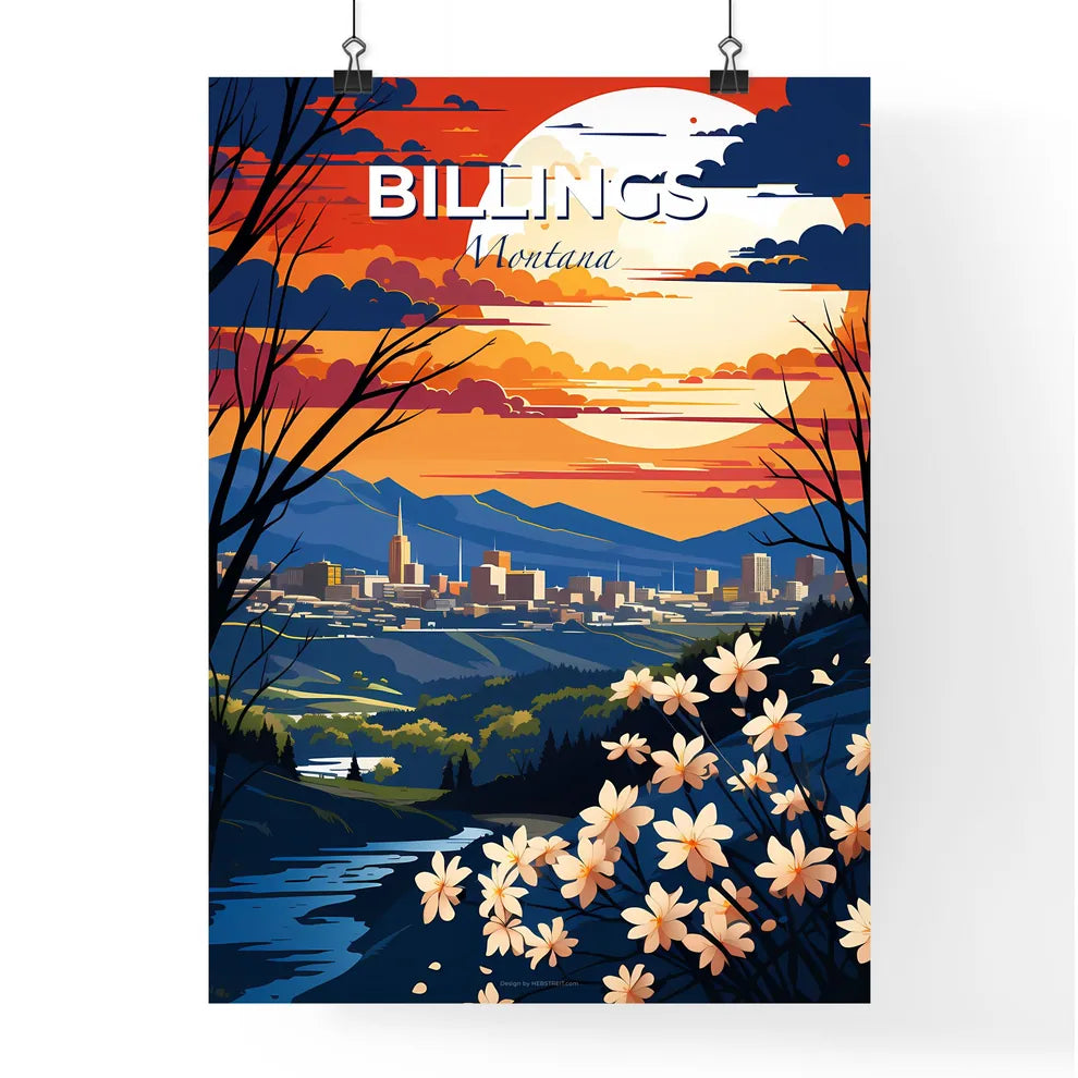 Billings, Montana, A Poster of a sunset over a city Default Title