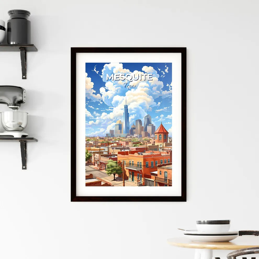 Mesquite, Texas, A Poster of a city with a tall building in the background Default Title