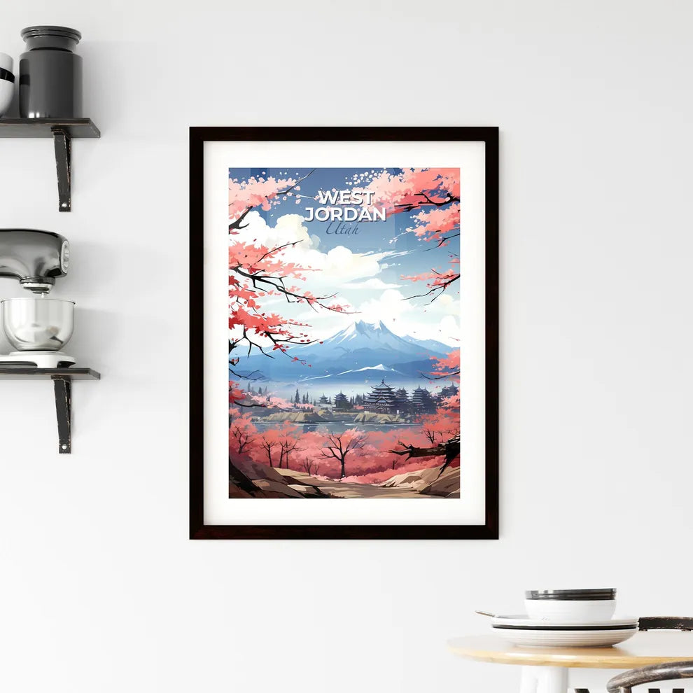 West Jordan, Utah, A Poster of a landscape with pink trees and mountains Default Title