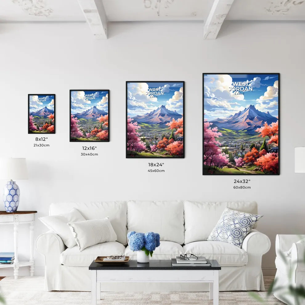 West Jordan, Utah, A Poster of a mountain with trees and a city Default Title