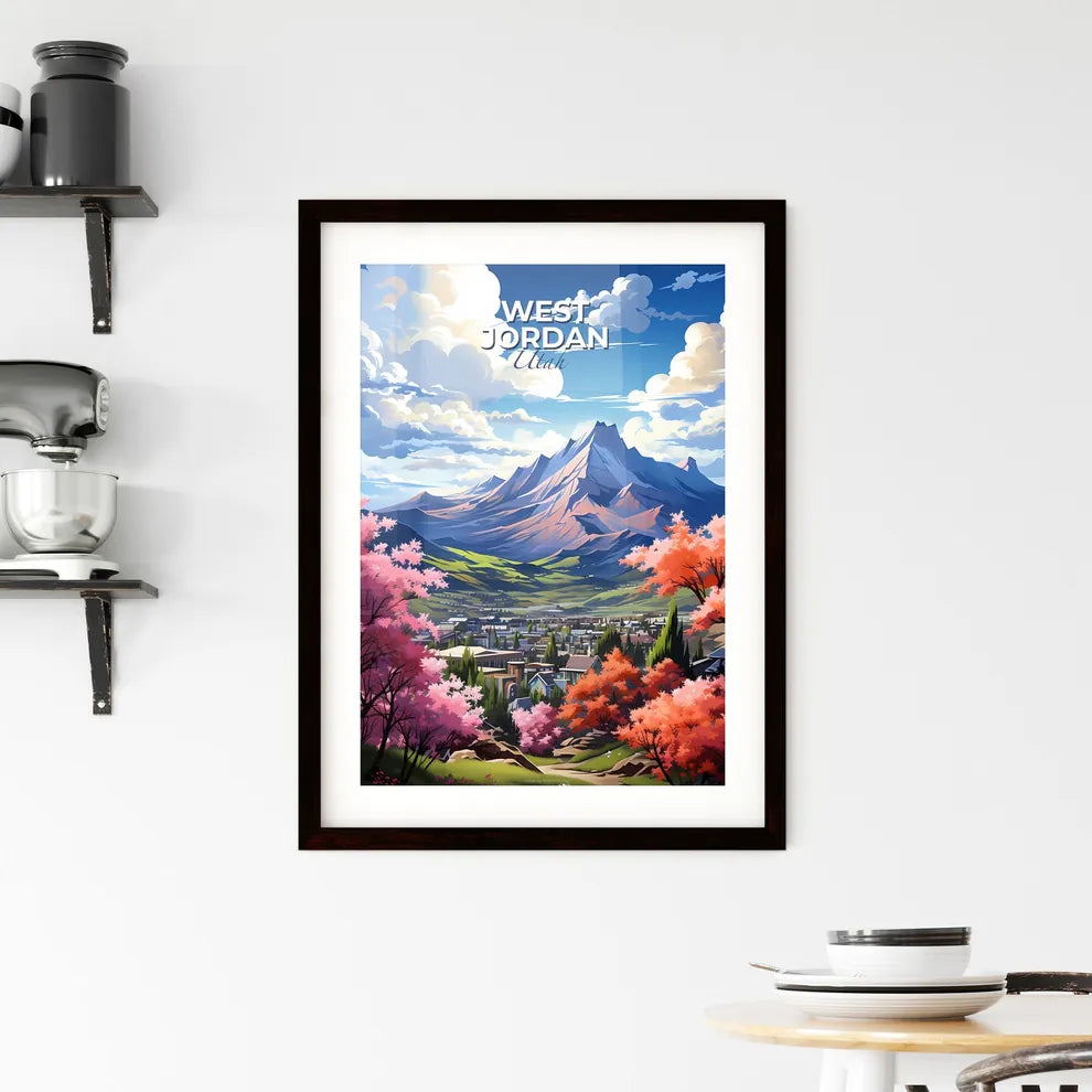 West Jordan, Utah, A Poster of a mountain with trees and a city Default Title