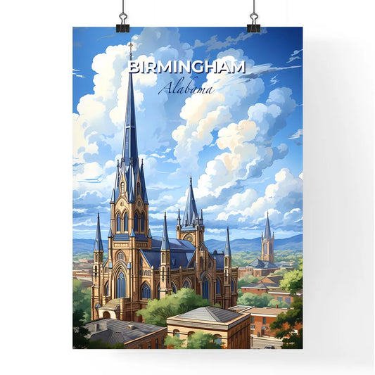 Birmingham, Alabama, A Poster of a church with a steeple and trees in the background Default Title
