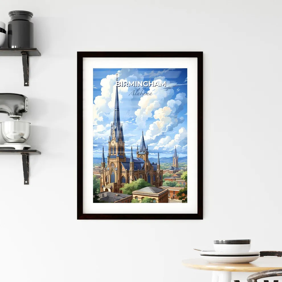 Birmingham, Alabama, A Poster of a church with a steeple and trees in the background Default Title
