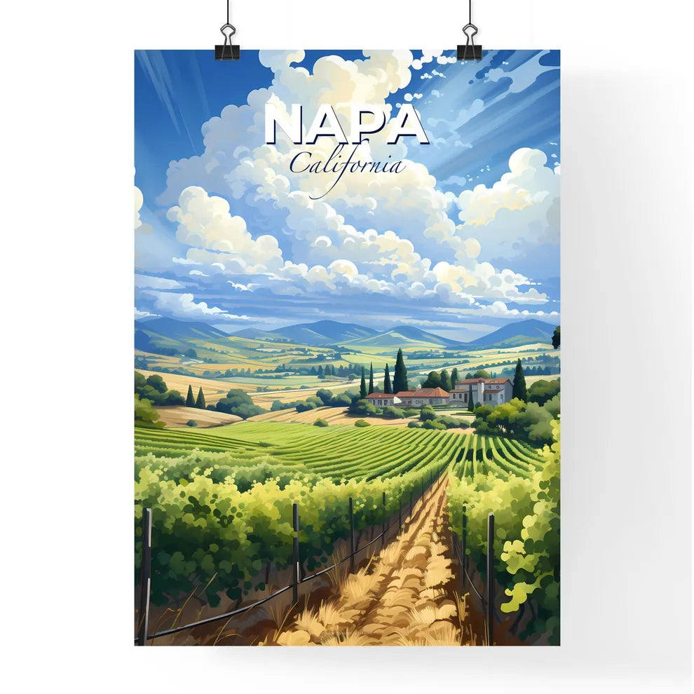 Napa, California, A Poster of a landscape of a farm with trees and a house Default Title