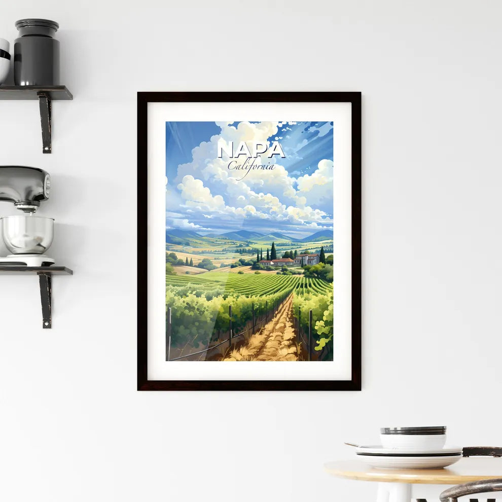 Napa, California, A Poster of a landscape of a farm with trees and a house Default Title