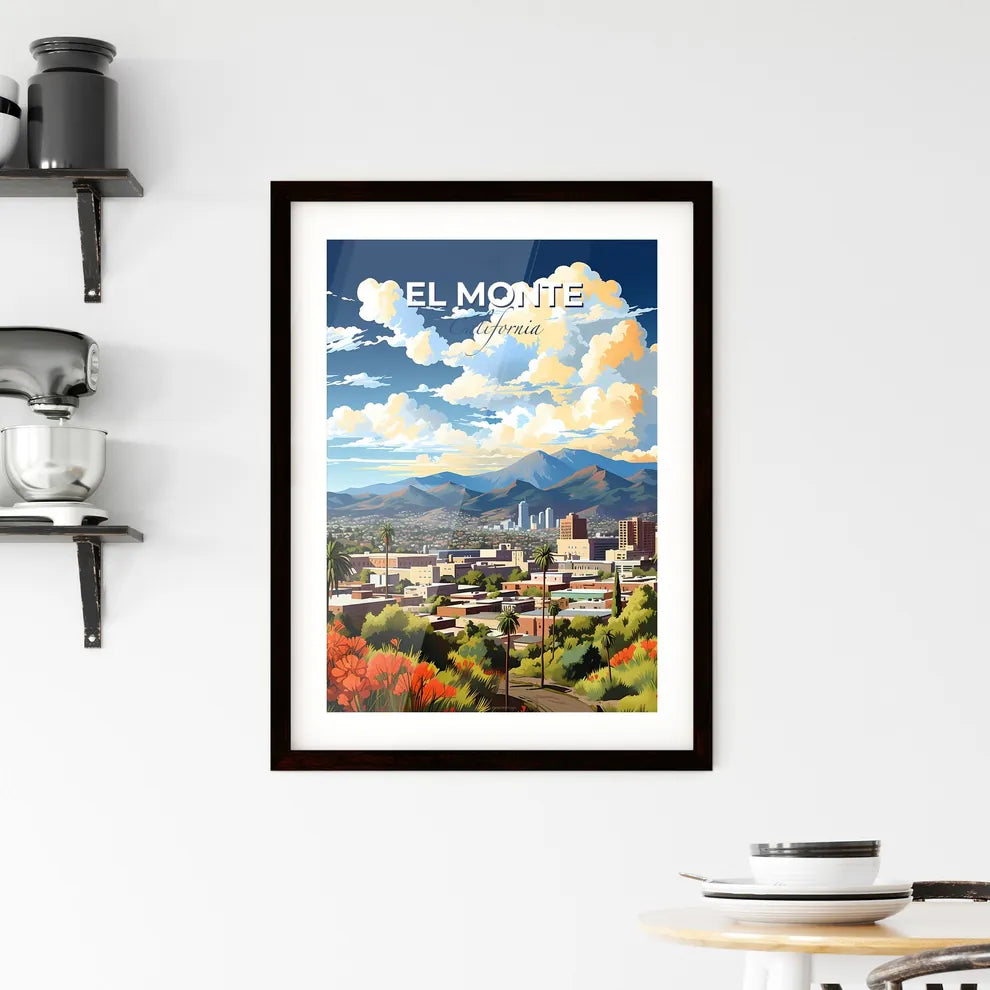 El Monte, California, A Poster of a cityscape with mountains in the background Default Title