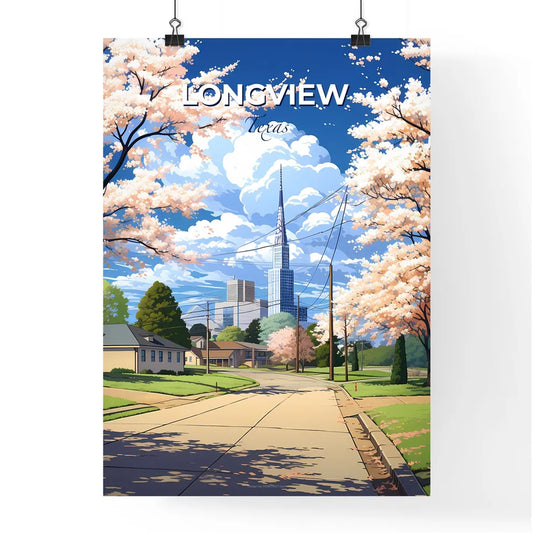 Longview, Texas, A Poster of a road with trees and buildings in the background Default Title