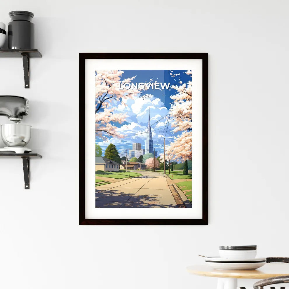 Longview, Texas, A Poster of a road with trees and buildings in the background Default Title