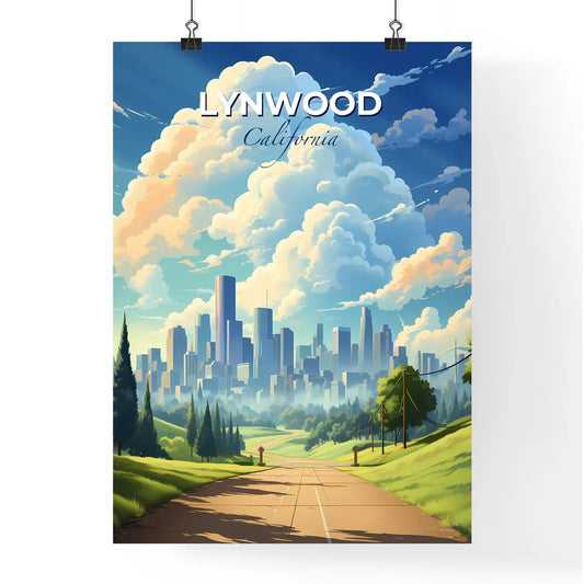 Lynwood, California, A Poster of a road with trees and a city in the distance Default Title
