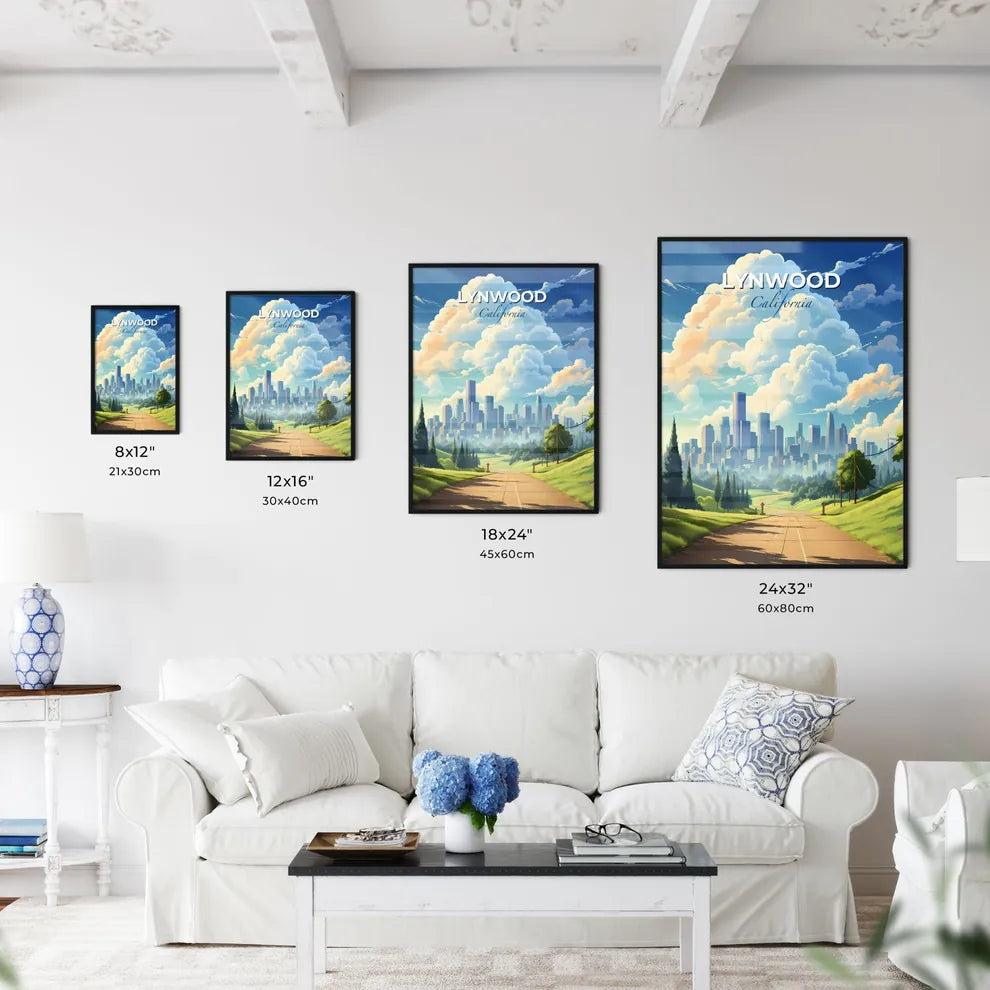 Lynwood, California, A Poster of a road with trees and a city in the distance Default Title