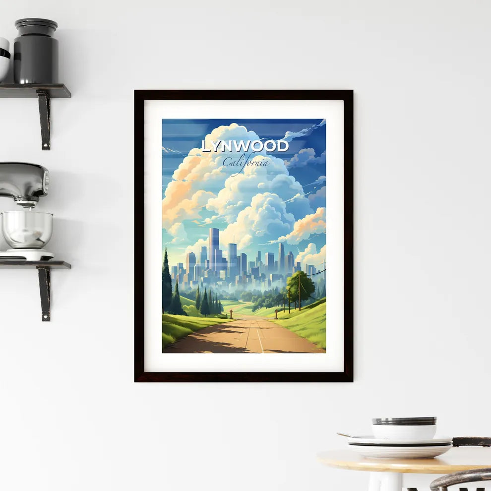 Lynwood, California, A Poster of a road with trees and a city in the distance Default Title