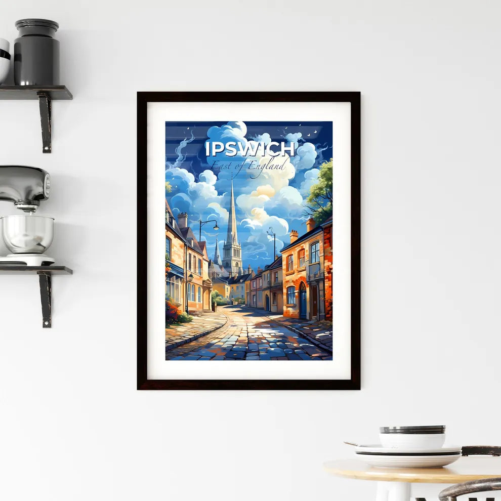 Ipswich, East of England, A Poster of a street with buildings and a church in the background Default Title