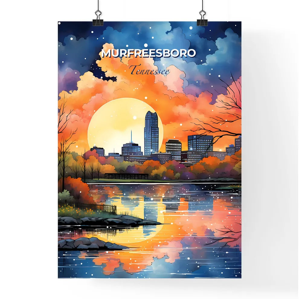 Murfreesboro, Tennessee, A Poster of a colorful sunset over a city Default Title