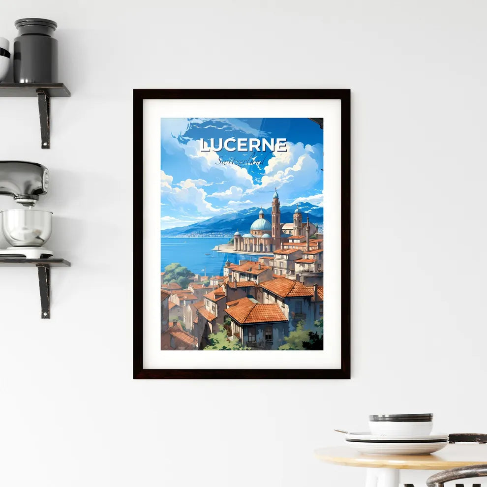 Lucerne, Switzerland, A Poster of a city with a large building and a body of water Default Title