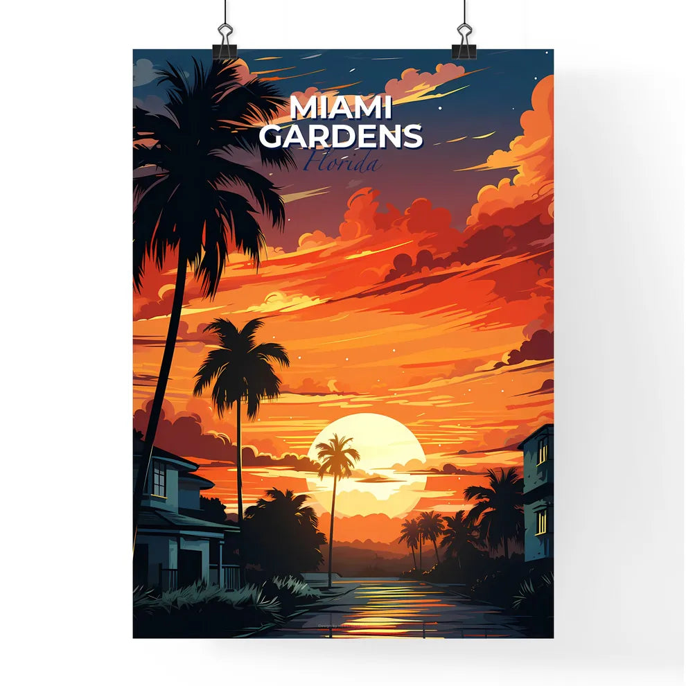 Miami Gardens, Florida, A Poster of a sunset over a beach Default Title