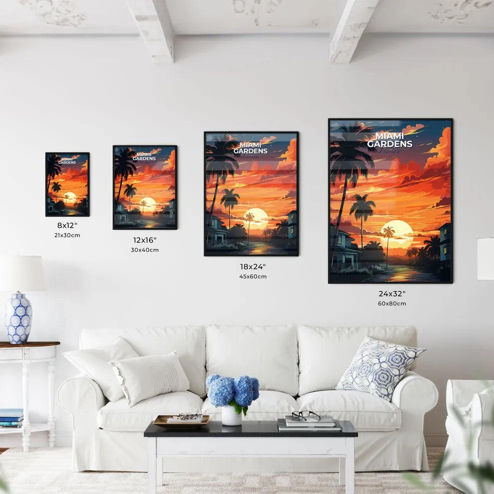 Miami Gardens, Florida, A Poster of a sunset over a beach Default Title