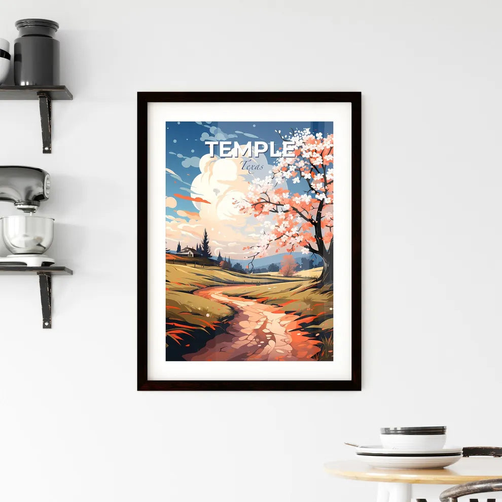 Temple, Texas, A Poster of a dirt road through a field with a tree and a house Default Title