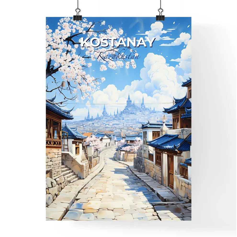 Kostanay, Kazakhstan, A Poster of a street with buildings and trees Default Title