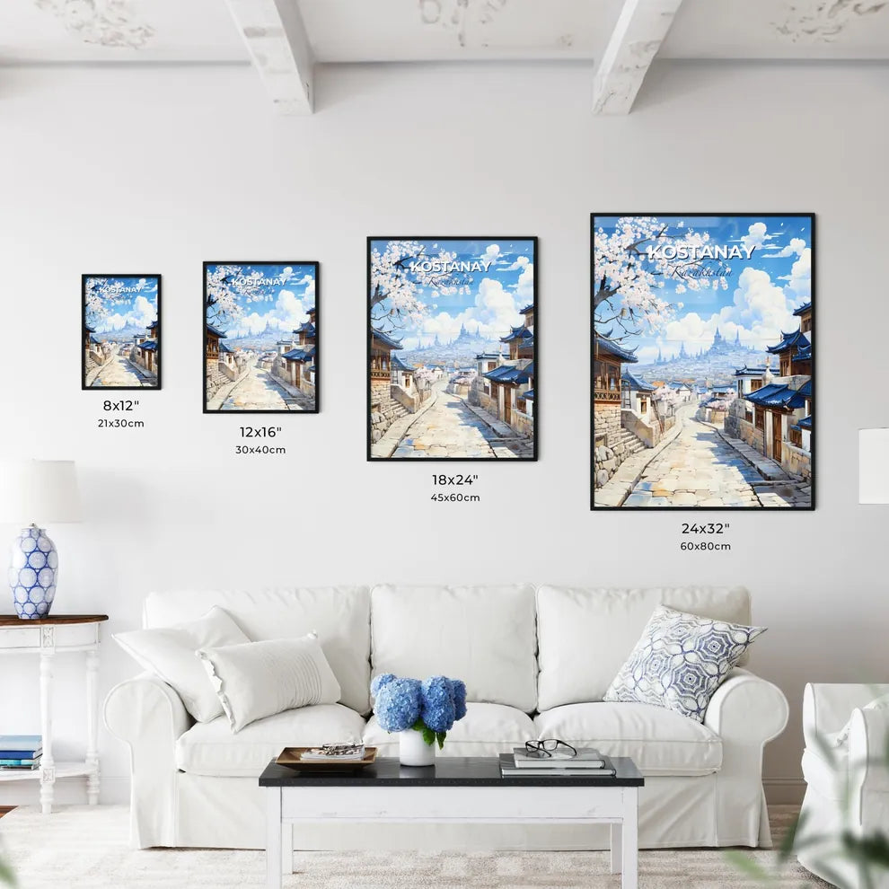 Kostanay, Kazakhstan, A Poster of a street with buildings and trees Default Title