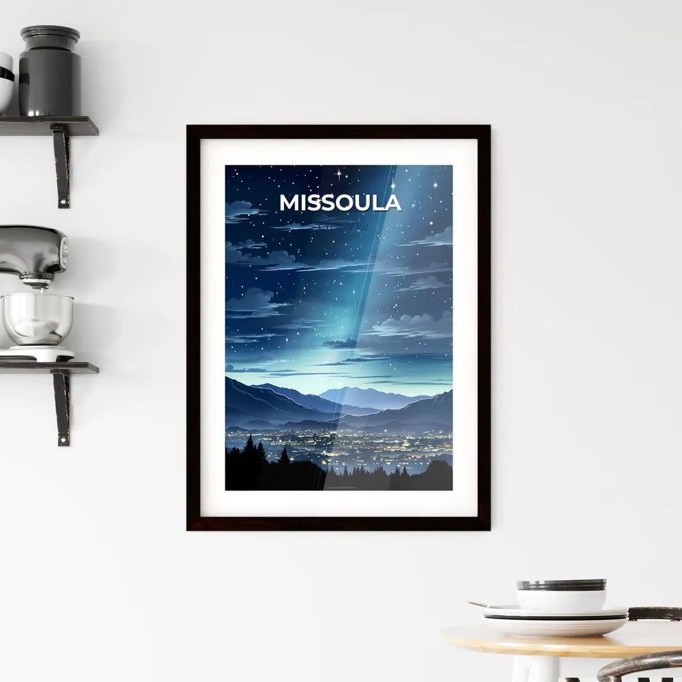 Missoula, Montana, A Poster of a city in the mountains at night Default Title