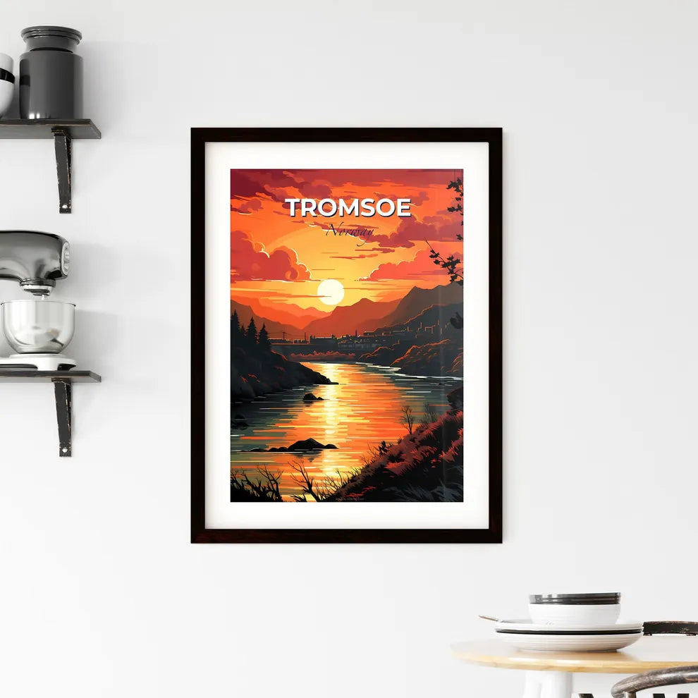 Tromsoe, Norway, A Poster of a sunset over a river Default Title