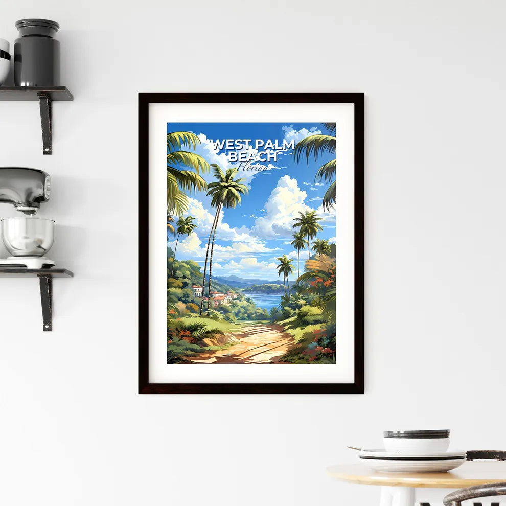 West Palm Beach, Florida, A Poster of a landscape of a tropical forest with palm trees and a body of water Default Title