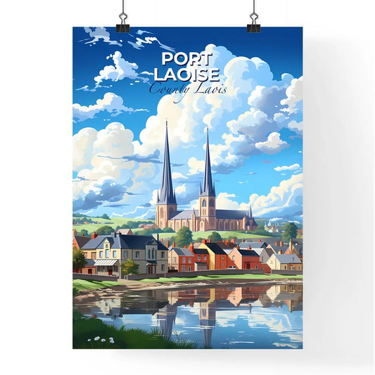 Port Laoise, County Laois, A Poster of a town with a lake and a church Default Title
