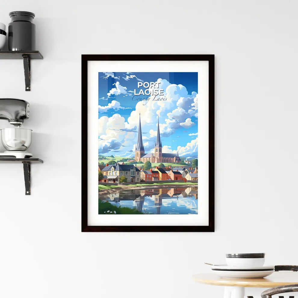 Port Laoise, County Laois, A Poster of a town with a lake and a church Default Title