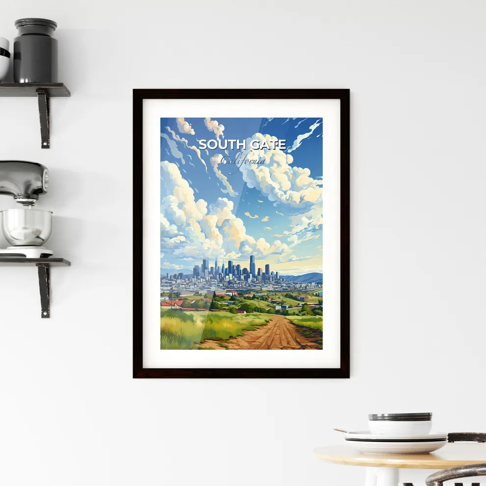 South Gate, California, A Poster of a landscape of a city with a road and clouds in the sky Default Title