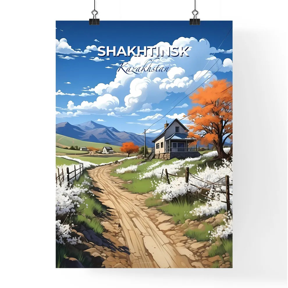 Shakhtinsk, Kazakhstan, A Poster of a dirt road leading to a house Default Title