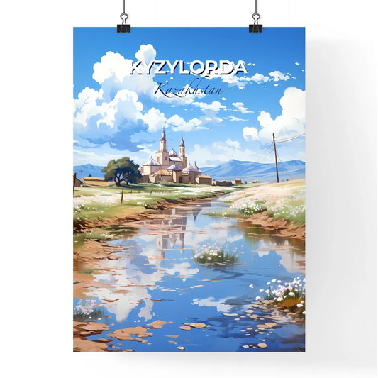 Kyzylorda, Kazakhstan, A Poster of a river running through a village Default Title
