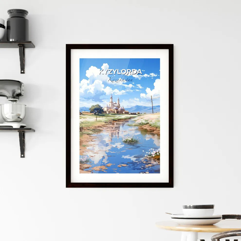 Kyzylorda, Kazakhstan, A Poster of a river running through a village Default Title