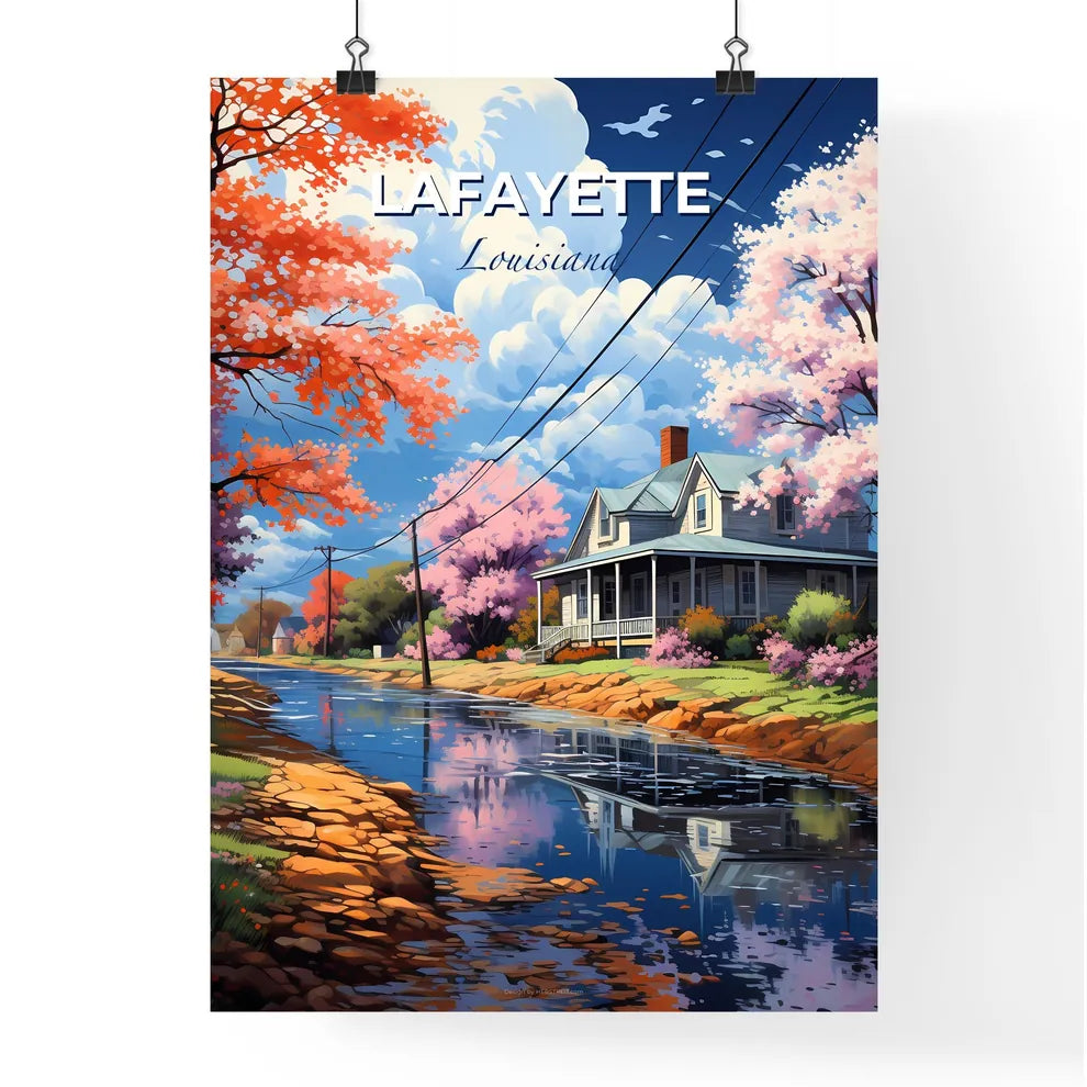 Lafayette, Louisiana, A Poster of a house next to a river Default Title