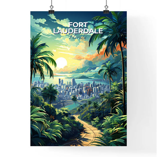 Fort Lauderdale, Florida, A Poster of a road through a tropical forest with palm trees Default Title