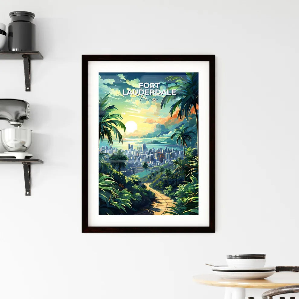 Fort Lauderdale, Florida, A Poster of a road through a tropical forest with palm trees Default Title