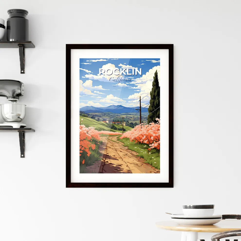 Rocklin, California, A Poster of a dirt road with flowers and trees in the background Default Title
