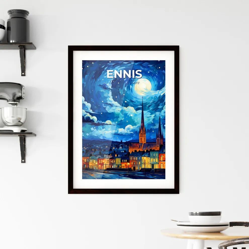 Ennis, County Clare, A Poster of a painting of a city at night Default Title